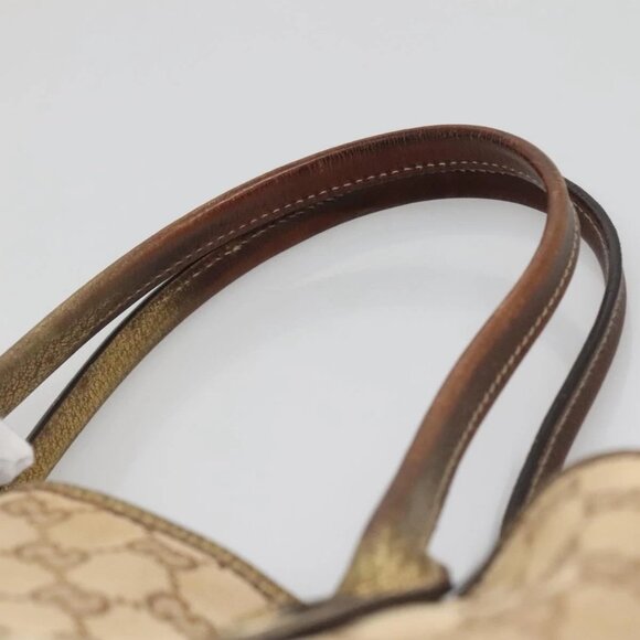 GUCCI GG Canvas Hand Bag Beige Gold 163805 Auth 135061 - Picture 8 of 16